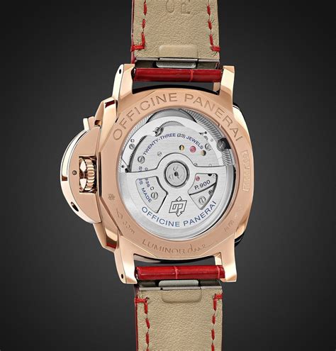 Panerai Luminor Due Automatic 38mm Goldtech And Alligator Watch Red