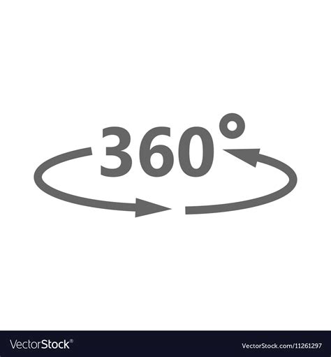 Simple Icon 360 Degrees 360 Degrees View Vector Image