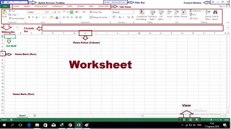 Mengenal Tampilan Lembar Kerja Worksheet Microsoft Excel 2013 YouTube