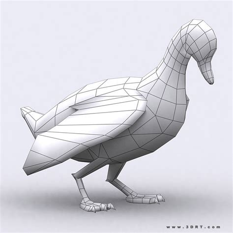 3drt Duck 3d Model Game Ready Animated Rigged