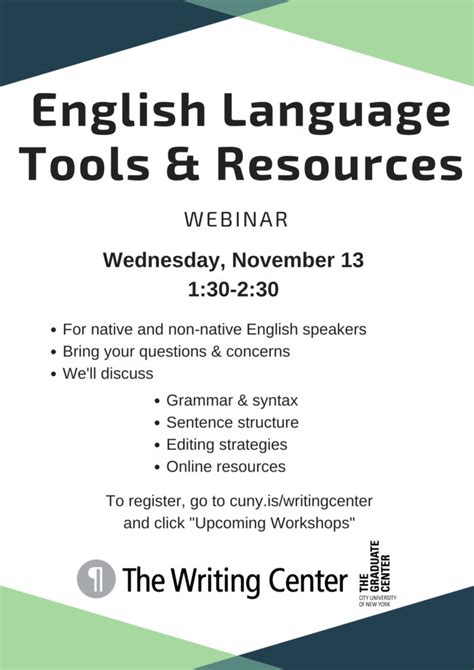 English Language Tools And Resources The Writing Center