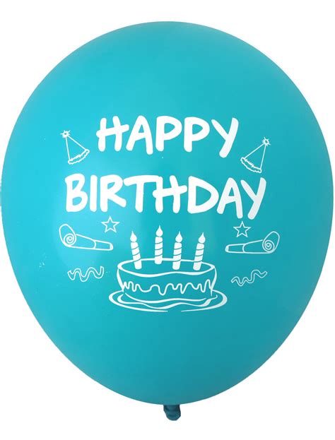 Happy Birthday Cake Balloons 30cm Assorted Colours 12pk 1833 0