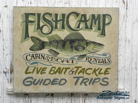 Fishing Sign Original Hand Painted Wood Fish Camp Decor Etsy