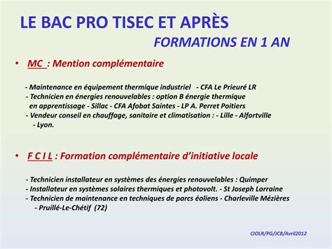 Ppt Le Bac Pro Tisec Et AprÈs Quelles études Quelles Format