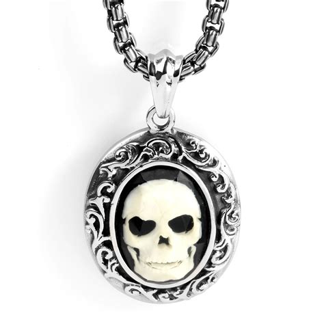 Stainless Steel Charm Jewelry Wholesale Titanium Steel Skull Necklace
