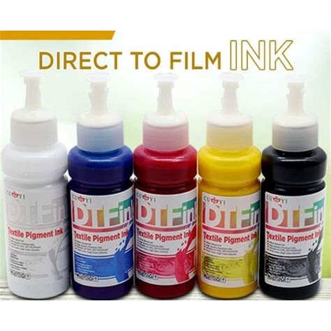 Cuyi 100ml DTF Direct To Film Textile Pigment Ink C M Y K And White