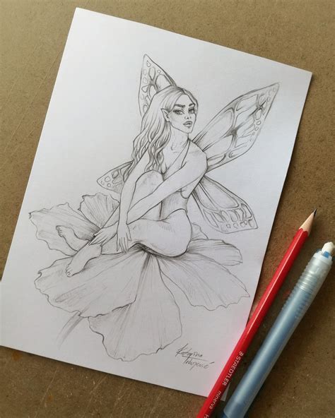 Drawings Of Fairies In Pencil