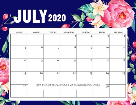 It will take you to the printing page, where you can take the printout by clicking. Free Printable July 2020 Calendar: 12 Awesome Designs!