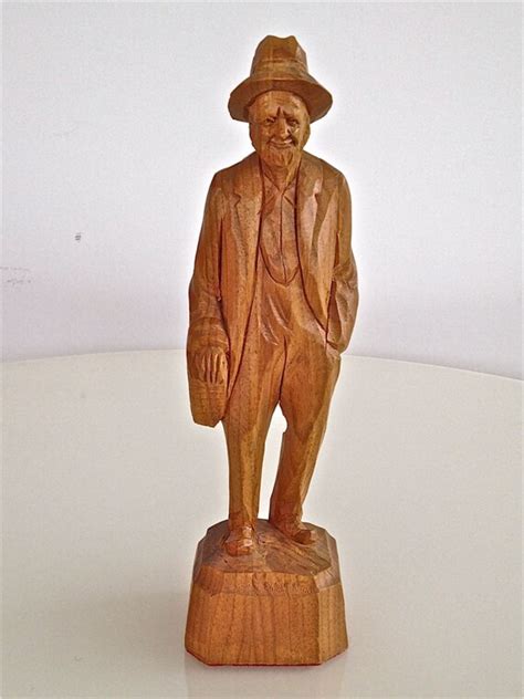 Pe Caron Wood Carving Hand Carved Folk Art From St Jean
