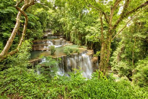 Travel Tropical Forest Waterfalls At Thailand Stock Image Image Of