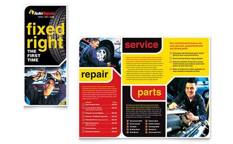 Auto Repair Brochure Template Design Brochure Design Template