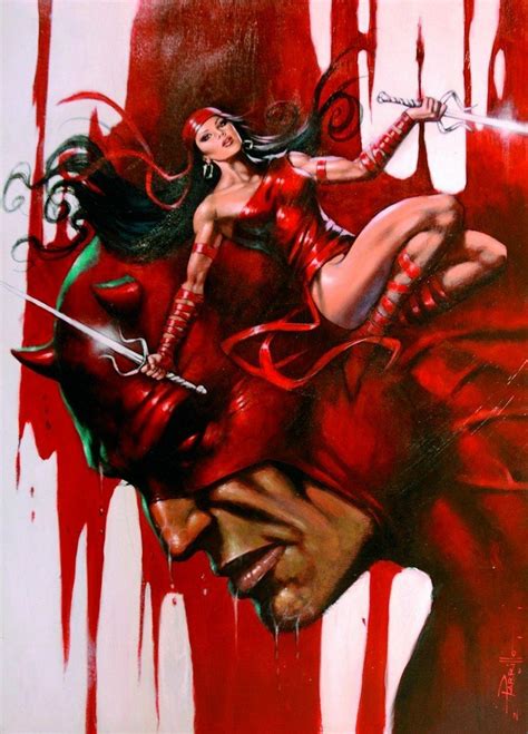 Daredevil Vs Elektra By Lucio Parrillo Universo Marvel Superhéroes