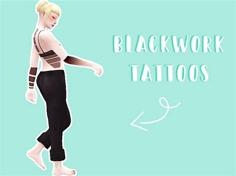 The Sims Resource Blackwork V1 Tattoos