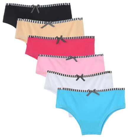 6pcslot Fashion Briefs For Women Underwear Cotton Solid Bows Fashion Bow Ladies Comfortable