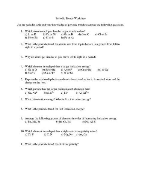 Doc brown's chemistry answers to the periodic table worksheet of structured questions. Chemistry Periodic Table Worksheet 2 Answer Key