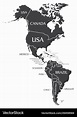 America Continent Map With Countries And Labels Vector Image | vlr.eng.br