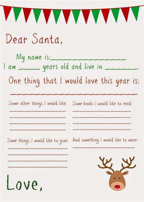 Santa Letter Printable Template Free Printable Templates
