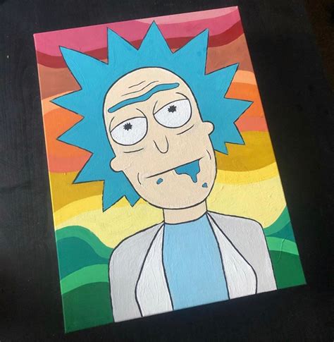 Custom Rick Canvas Painting Rick Morty Etsy