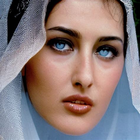 Prompthunt Young Arab Monica Bellucci Blue Eyes White Veil Closeup