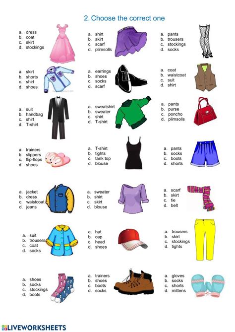 Ejercicio De Clothes 2 Esl Teaching Resources Grammar Activities