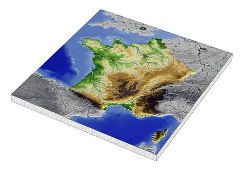 France 3d Relief Map Stock Illustration Illustration Of European
