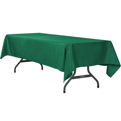 1 Pc 60x120 Rectangular Polyester Tablecloth Emerald Green For