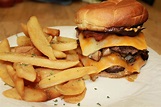 Bacon Double Cheeseburger with steak fries : r/food