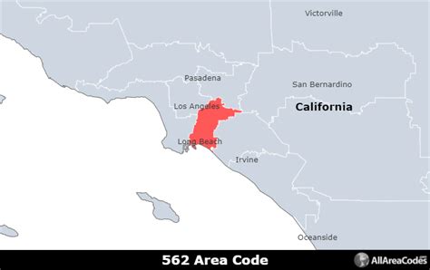 562 Area Code Map Map Of The World