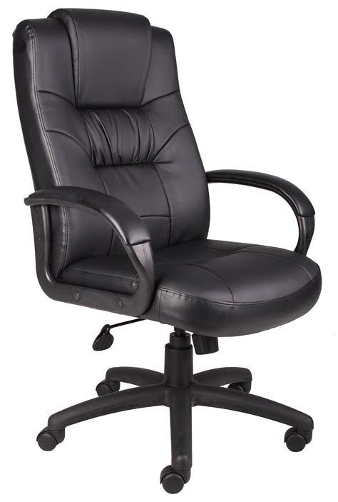 Boss Office Products Black Executive Leather High Back Chair