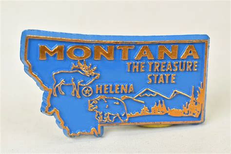 Vintage Rubber Magnet Montana The Treasure State Ebay Rubber Magnet