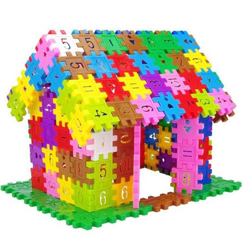 buy plastic building blocks model toy diy assembly number pattern blocks bricks