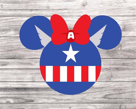 Disney Marvel Svg Captain America Svg Minnie Mouse Head Etsy