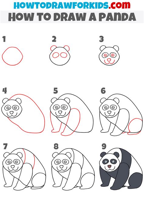 How To Draw A Panda Easy Drawing Tutorial For Kids