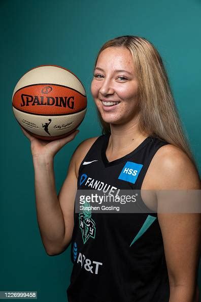 Kylee Shook Of The New York Liberty Poses For A Portrait During Media