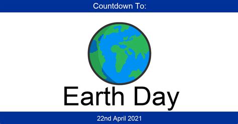 Countdown To Earth Day Days Until Earth Day
