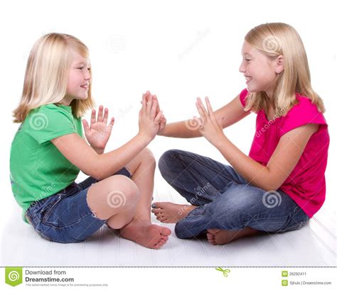 Girls Playing Clapping Game Stock Image Image Of