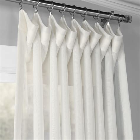 Signature Double Layered Extra Wide Off White Sheer Curtains