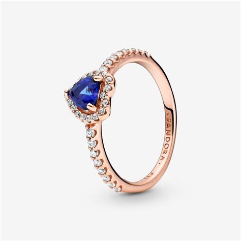 Sparkling Blue Elevated Heart Ring Pandora Uk