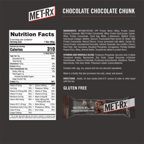 Met Rx Protein Plus Chocolate Chocolate Chunk Bars 9 Ct 3 Oz Kroger