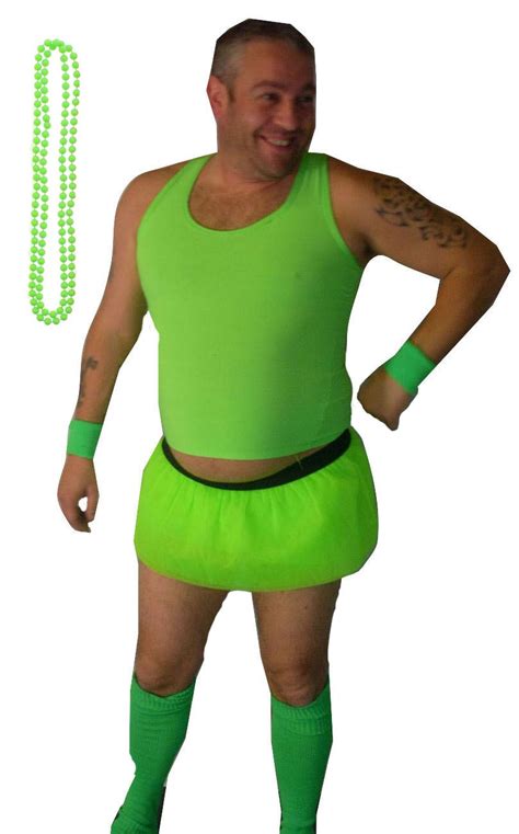 Stag Party Mens Neon Tutu 4 Piece Set Stag Night Fancy Dress Costume Ebay