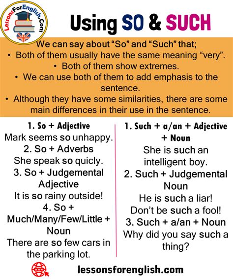 Using So And Such Definition And Examples Lessons For English