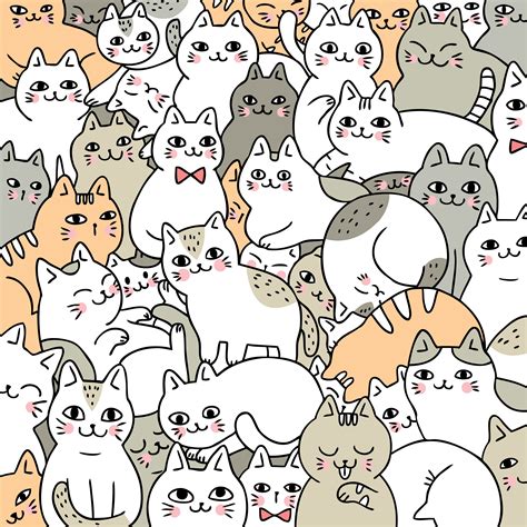 Cartoon Cute Doodle Cats Vector 621464 Download Free
