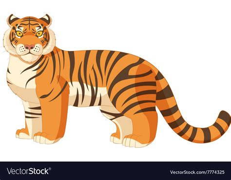 Cartoon Standing Tiger Royalty Free Vector Image