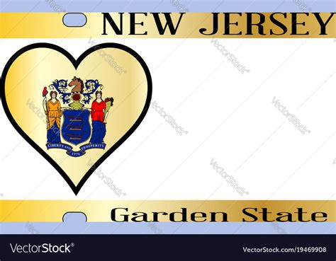 New Jersey State License Plate Royalty Free Vector Image
