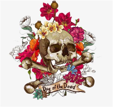 Day Of The Dead Skull Tattoo Diy Stripe Flower Words Large Temporary