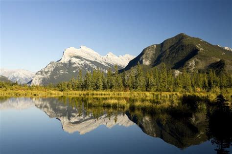 Mount Rundle Banff National Park Vermillion Lakes Stock Image Image