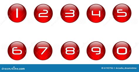 Red Numbers Icons Set 01 Stock Illustration Illustration Of Digital