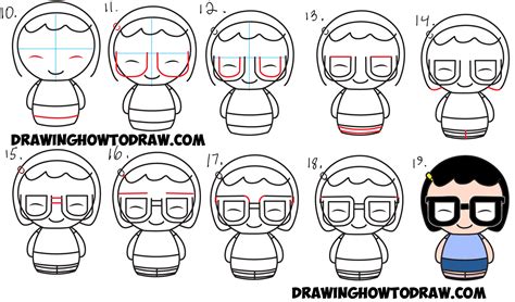 How To Draw Chibi Kawaii Tina From Bobs Burgers Easy Step By Step Drawing Tutorial How To