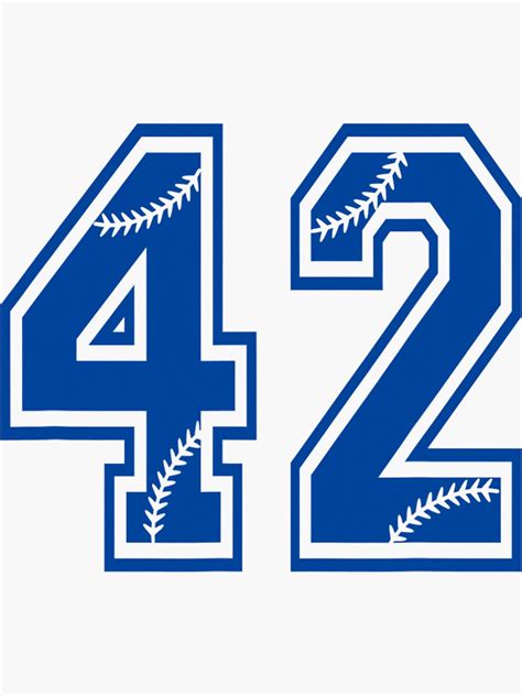 Baseball Number 42 Blue Sports Player Uniform Jersey Sticker For Sale