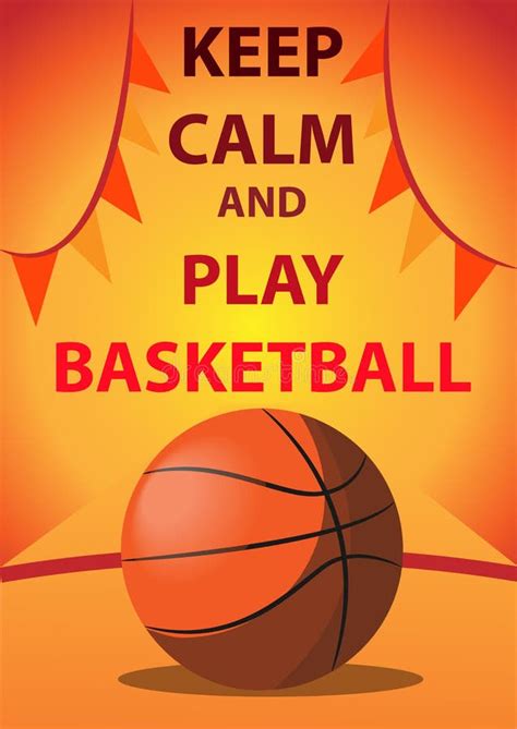 Keep Calm And Play Basketball Greeting Card Stock Vector